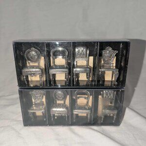 Universal Pewter 1996 Place Holders Antique Chairs Dollhouse Set of 8